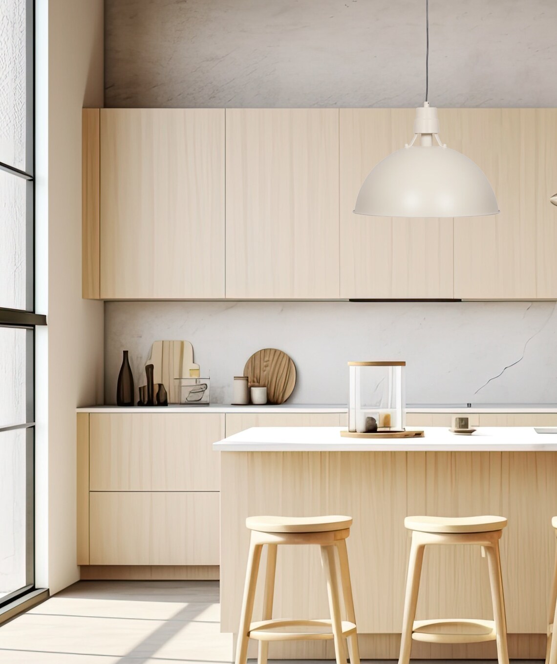 Ceiling Hanging Light, Dome Pendant Light, White Modern Industrial Pendant Light, Pendant Lamp Shade (Pack of 4)