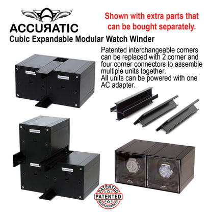 Accuratic Cubic Expandable Modular Watch Winder with 14 Different TPD Settings